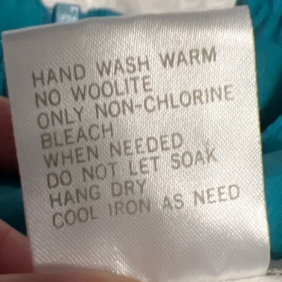 Vintage 90s Adolfo Sport Teal Embroidered Floral Windbreaker Track Set Small - Picture 7 of 13